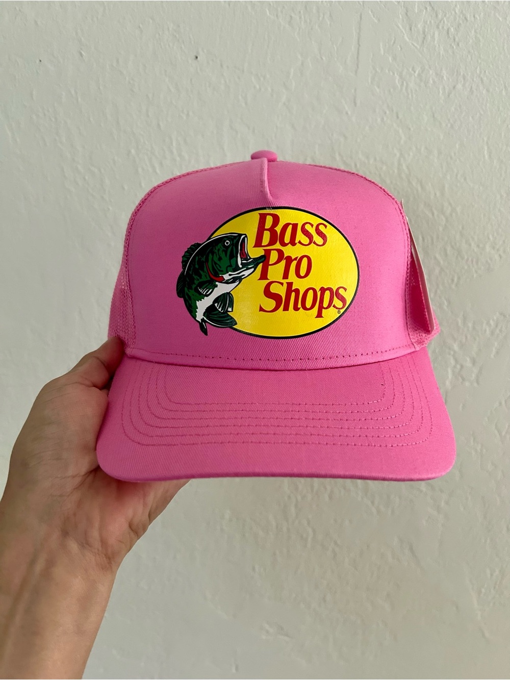 NWT Bass Pro Shops Leaping Bass Logo Snapback OSFM Unisex Pink